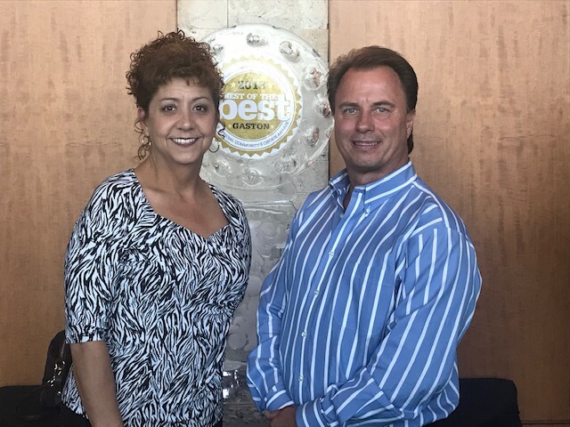Jim Bridges receiving Best of Gaston award